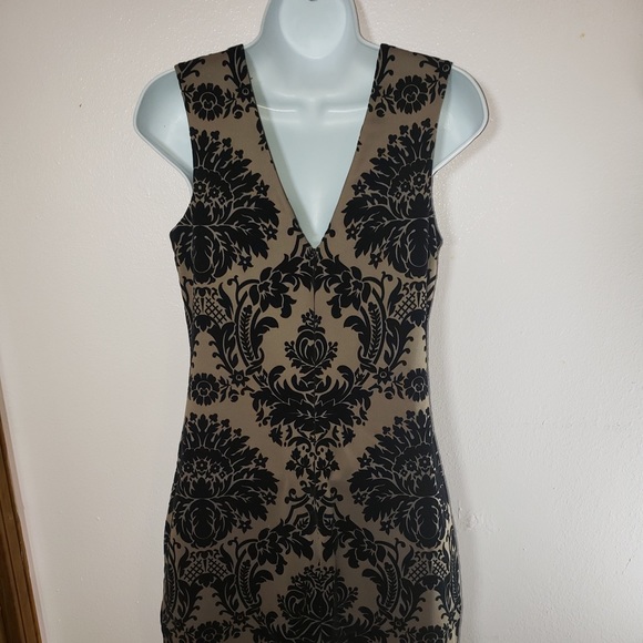 BLACK AND BROWN AIDAN MATTOX DRESS - Picture 3 of 7